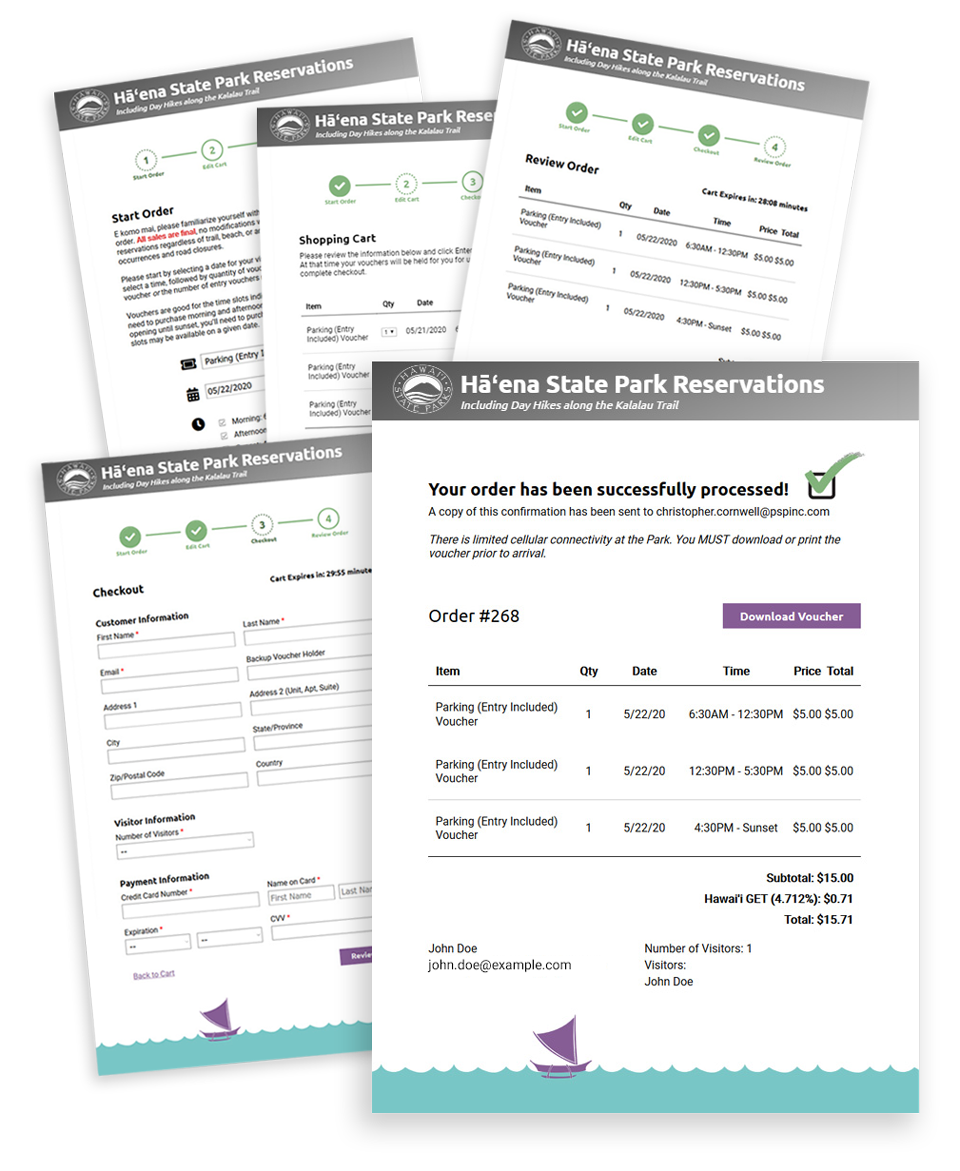 Ha'ena State Park Checkout Process